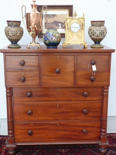 Antique wood stained tall-boy 